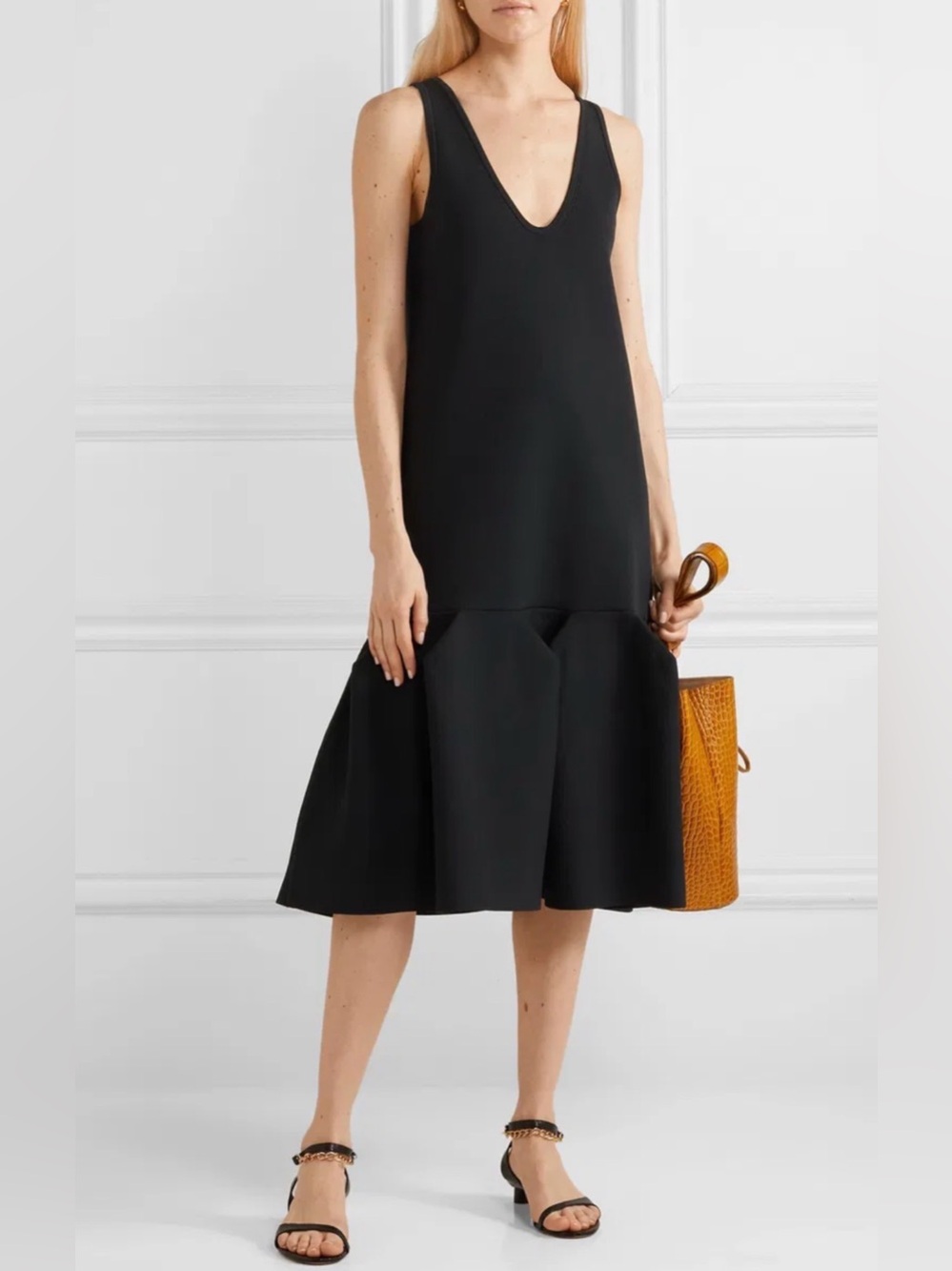 NWT Tibi Tech Poly Sculpted Dress Dark Navy XS - Picture 3 of 15